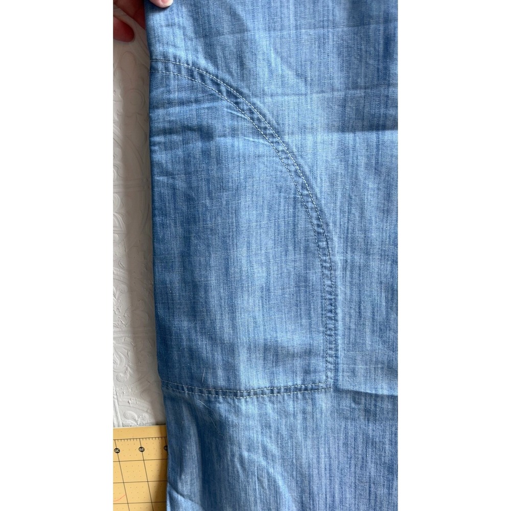 Wonderly‎ Chambray Denim Tunic Sheath Shirt Dress Size M Blue Pockets Womens - Picture 5 of 8